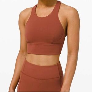 Lululemon Wunder Train Longline Bra - Size 4 - Dark Terracotta